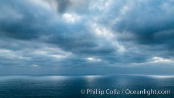 Clouds and afternoon light over the Pacific Ocean, Del Mar, California