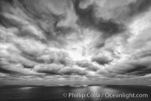 Clouds and afternoon light over the Pacific Ocean, Del Mar, California