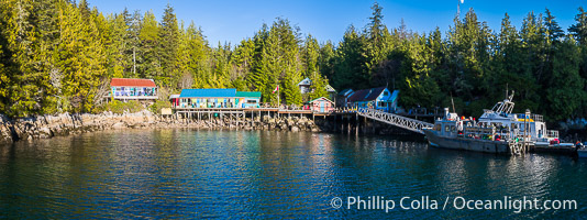 Gods Pocket Resort, on Hurst Island, part of Gods Pocket Provincial Park, aerial photo