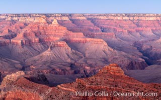 Grand Canyon at dusk, sunset, viewed from Mather Point on the south rim of Grand Canyon National Park