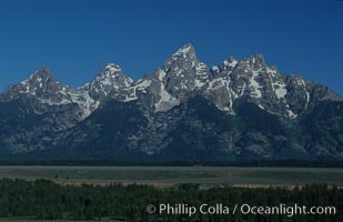 The Teton Range viewed from Teton Point, summer, Grand Teton National Park, Wyoming