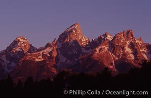 The Teton Range at sunrise, summer, Grand Teton National Park, Wyoming