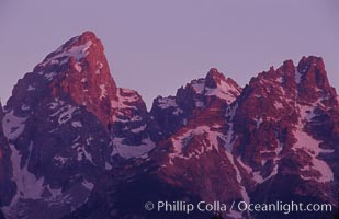 The Teton Range at sunrise, summer, Grand Teton National Park, Wyoming