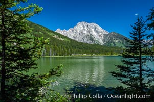 Mount Moran rises above String Lake, Grand Teton National Park, Wyoming