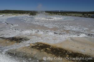 Great Fountain Geyser between eruptions. Lower Geyser Basin, Yellowstone National Park, Wyoming