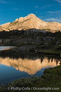 Greenstone Lake and North Peak, Hoover Wilderness, Sunrise, 20 Lakes Basin