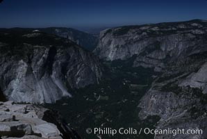 View from summit of Half Dome, Yosemite National Park, California
