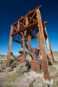 Head frame and machinery. Bodie State Historical Park, California, USA, natural history stock photograph, photo id 23146