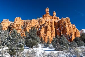 Hoodoos, walls and sandstone spires, Red Canyon, Dixie National Forest, Utah