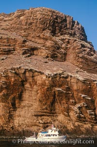 Boat Horizon below sea cliffs at Isla Afuera, Guadalupe Island (Isla Guadalupe)