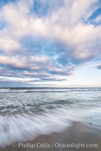 Hospital Point, La Jolla, dawn, sunrise light and approaching storm clouds