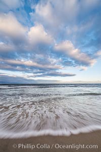 Hospital Point, La Jolla, dawn, sunrise light and approaching storm clouds