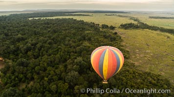 Hot Air Ballooning over Maasai Mara plains, Kenya