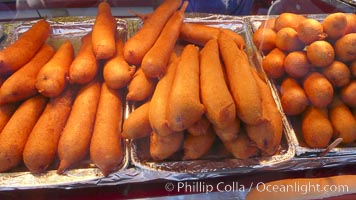 Hot Dog on a Stick, corn dog, greasy fried fatty food, Del Mar Fair