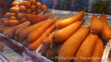 Hot Dog on a Stick, corn dog, greasy fried fatty food, Del Mar Fair