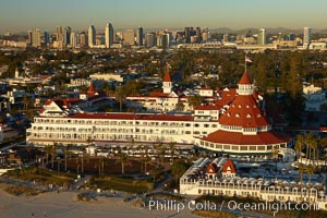 Hotel del Coronado, Coronado Island, aerial photo.