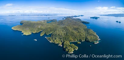 Hurst Island and Gods Pocket Provincial Park, aerial photo, Vancouver Island, British Columbia, Canada