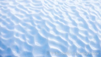 Iceberg with scalloped erosion.  The eroded indentations on this iceberg were melted when this portion of the iceberg was underwater.  As it melted, the iceberg grew topheavy, eventually flipping and exposing this interesting surface, Paulet Island