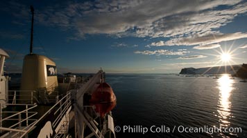 Icebreaker M/V Polar Star near Devil Island, sunrise.