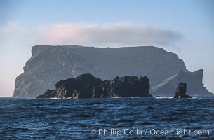 Church Rock (left) and Skip's Rock (right) with Isla Afuera in the distance, looking south, Guadalupe Island (Isla Guadalupe)