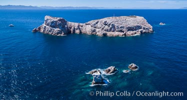 Isla Las Animas, panoramic aerial photo, Sea of Cortez