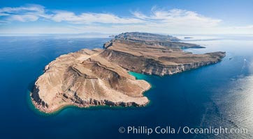 Isla Partida north end and Punta Maru, aerial photo, Sea of Cortez