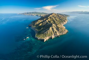 Isla San Jose and Coral Reefs, Aerial Panoramic Photo, Sea of Cortez