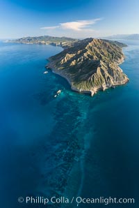 Isla San Jose and Coral Reefs, Aerial Panoramic Photo, Sea of Cortez