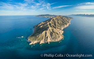 Isla San Jose and Coral Reefs, Aerial Panoramic Photo, Sea of Cortez