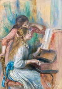 Jeunes filles au piano, Pierre-Auguste Renoir, Musee de lOrangerie, Paris, France