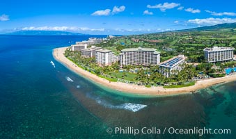 Kaanapali Hotels and Coastline, West Maui, aerial photo