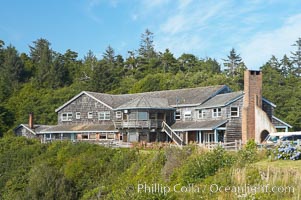 Kalaloch Lodge sits atop bluffs overlooking the Kalaloch River and Pacific Ocean, Olympic National Park, Washington