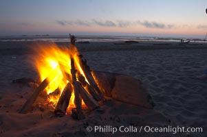 Evening beach fire.