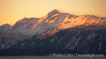 Kenai Mountains at sunset, viewed across Kachemak Bay, Homer, Alaska