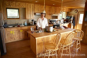 Kitchen and chef Steve, Silver Salmon Creek Lodge, Lake Clark National Park, Alaska