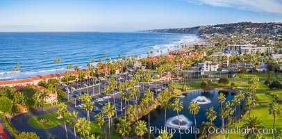 La Jolla Beach and Tennis Club, and La Jolla Shores beach, aerial photo