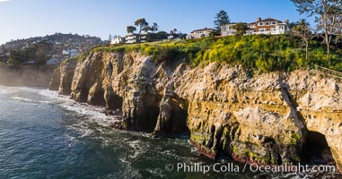 La Jolla Caves and Coastline, Goldfish Point, Aerial Panoramic Photo