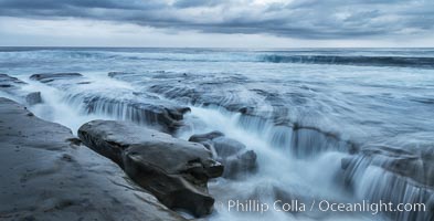 La Jolla reef and clouds, surf, early morning