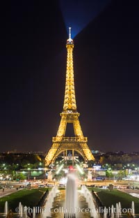 La Tour Eiffel. The Eiffel Tower is an iron lattice tower located on the Champ de Mars in Paris, named after the engineer Gustave Eiffel, who designed the tower in 1889 as the entrance arch to the 1889 World's Fair. The Eiffel tower is the tallest structure in Paris and the most-visited paid monument in the world