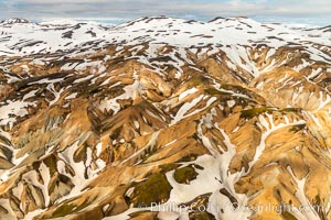 Landmannalaugar highlands region of Iceland, aerial view