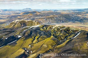 Landmannalaugar highlands region of Iceland, aerial view