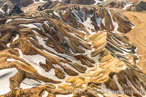 Landmannalaugar highlands region of Iceland, aerial view