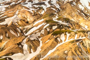 Landmannalaugar highlands region of Iceland, aerial view