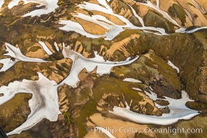 Landmannalaugar highlands region of Iceland, aerial view