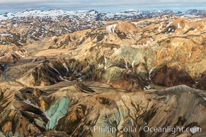 Landmannalaugar highlands region of Iceland, aerial view