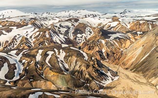 Landmannalaugar highlands region of Iceland, aerial view