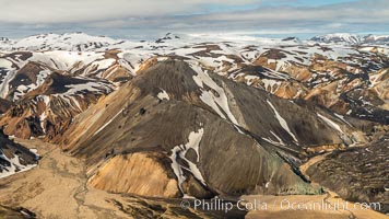 Landmannalaugar highlands region of Iceland, aerial view