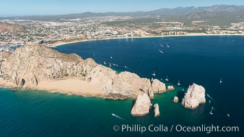 Aerial photograph of Land's End and the Arch, Cabo San Lucas, Mexico