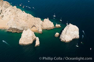 Aerial photograph of Land's End and the Arch, Cabo San Lucas, Mexico