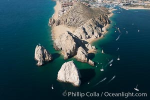 Aerial photograph of Land's End and the Arch, Cabo San Lucas, Mexico